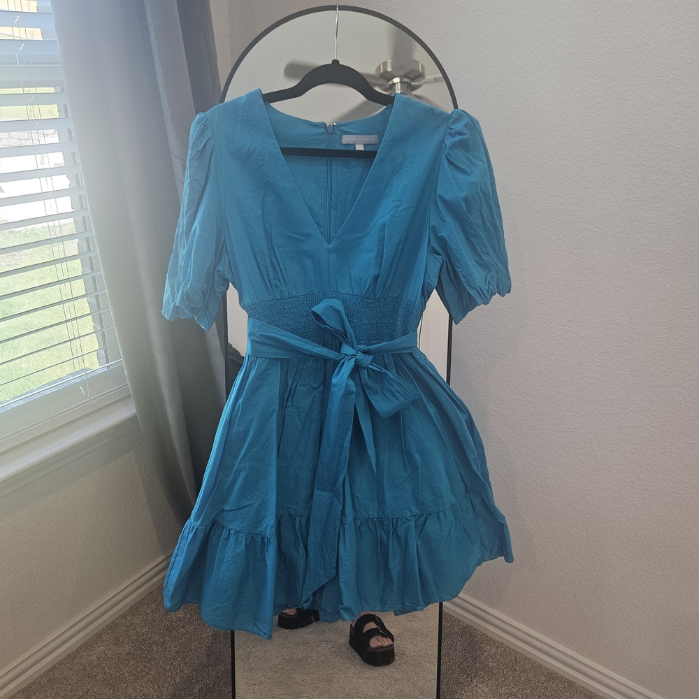 ANTONIO MELANI Turquoise V-Neck Dress